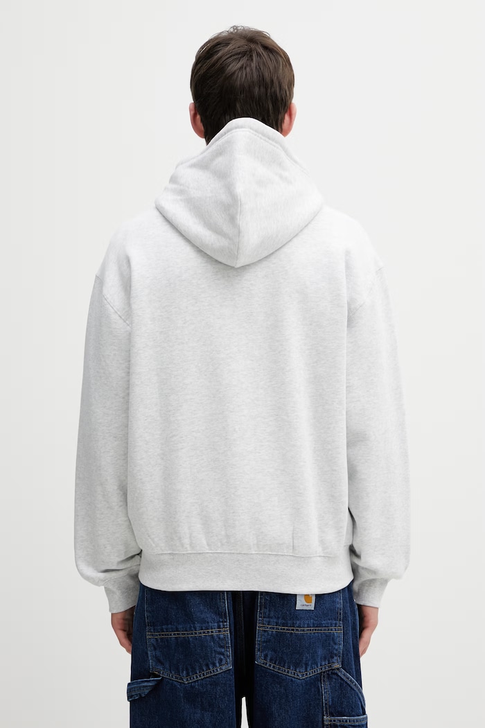 Clothing Carhartt WIP Hooded WIP Label Sweat Jacket zip-up sweatshirt cotton Men's I036347.482XX gray