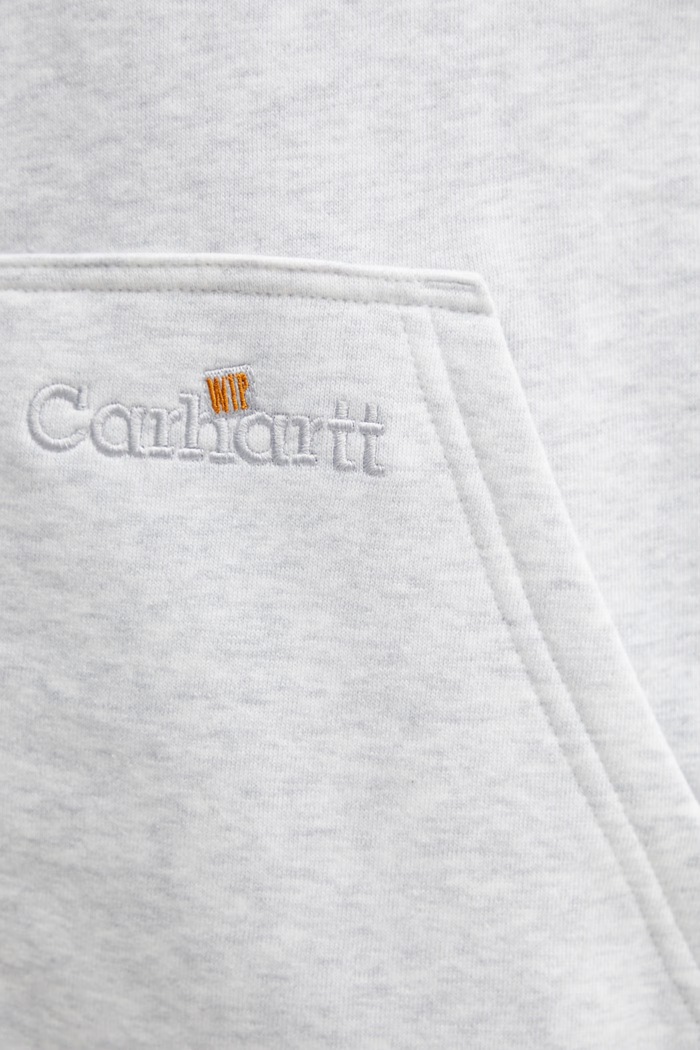Carhartt WIP Hooded WIP Label Sweat Jacket zip-up sweatshirt cotton Men's gray I036347.482XX