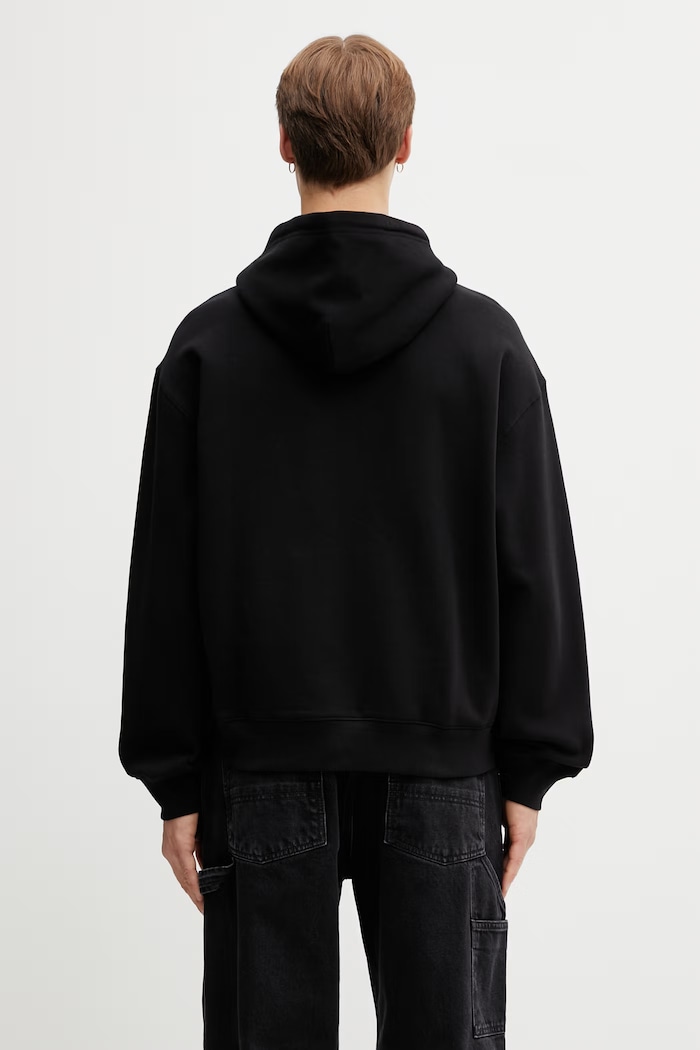 Clothing Carhartt WIP Hooded WIP Label Sweat Jacket Men's cotton zip-up hoodie I036347.89XX black