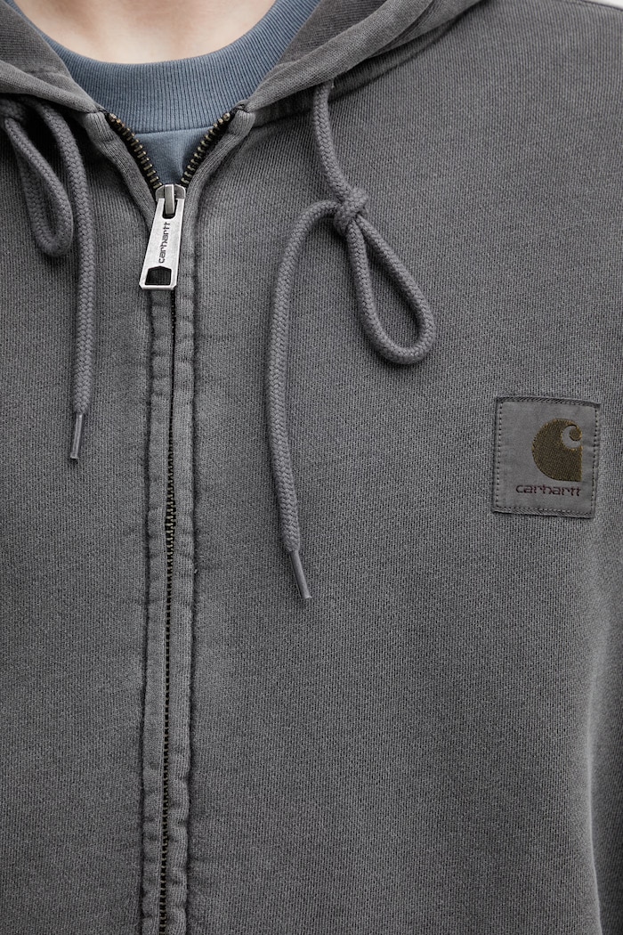 Carhartt WIP Hooded Nelson Jacket zip-up sweatshirt cotton Men's gray I033064.89GD