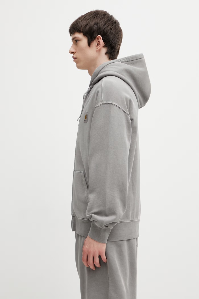 Carhartt WIP Men's Cotton Zip-Up Sweatshirt Hooded Nelson Jacket I033064.2LRGD gray SS26