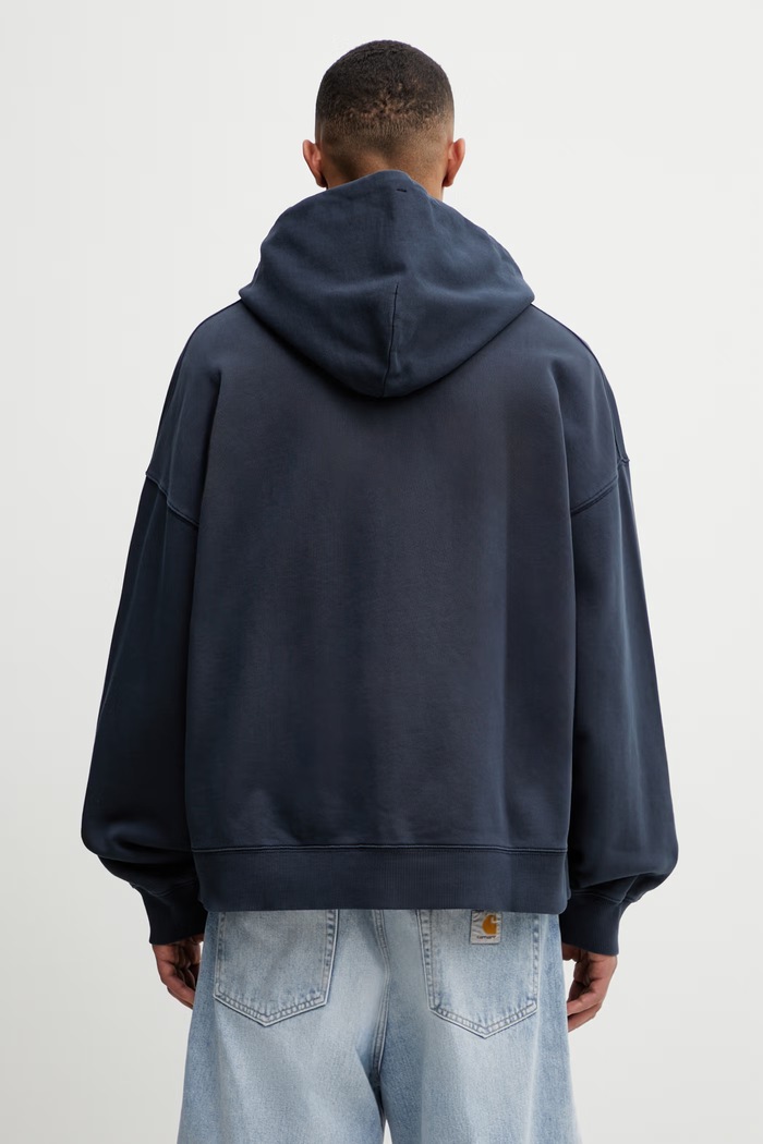 Îmbrăcăminte Carhartt WIP Hooded Benton Sweat Jacket hanorac cu fermoar și glugă pentru bărbați din bumbac I035437.3IWGD bleumarin