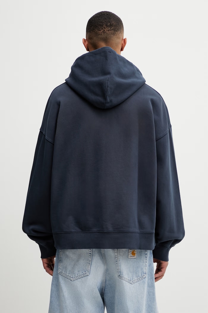 Îmbrăcăminte Carhartt WIP Hooded Benton Sweat Jacket hanorac cu fermoar și glugă pentru bărbați din bumbac I035437.3IWGD bleumarin
