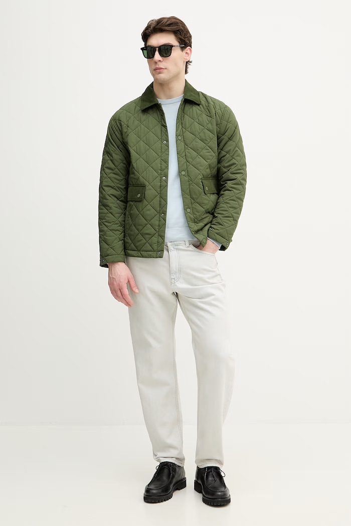 United Colors of Benetton prešita jakna moška 2OKPUN077 zelena SS26