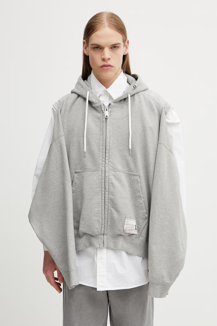 Maison MIHARA YASUHIRO zip-up hoodie cotton Men's gray A16PK561