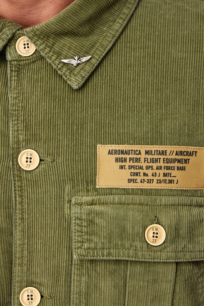 Košulja za muškarce od samta Aeronautica Militare AC0041UCT04300 zelena