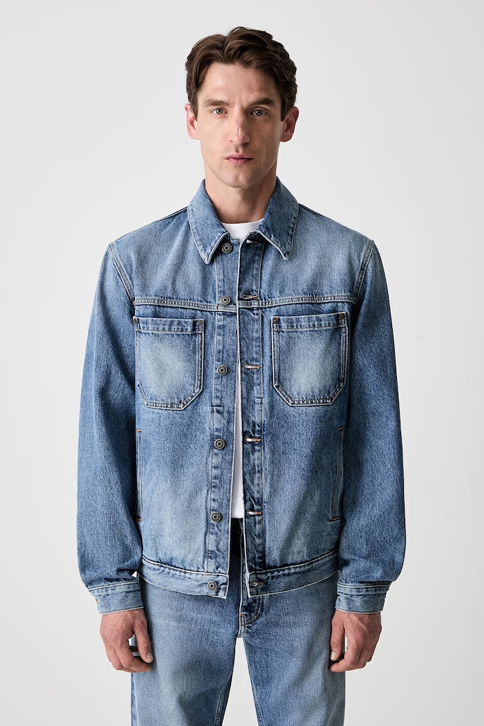 Off-White Half Arrow kurtka jeansowa męska niebieski 44MYE09QS26D002400