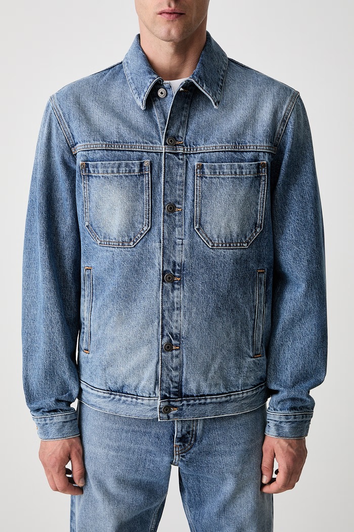 Off-White Half Arrow куртка джинсова чоловіча блакитний 44MYE09QS26D002400