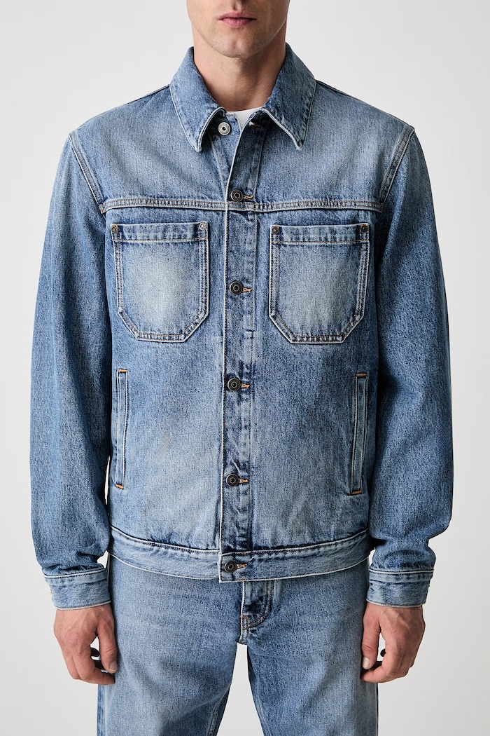 Off-White Half Arrow kurtka jeansowa męska niebieski 44MYE09QS26D002400