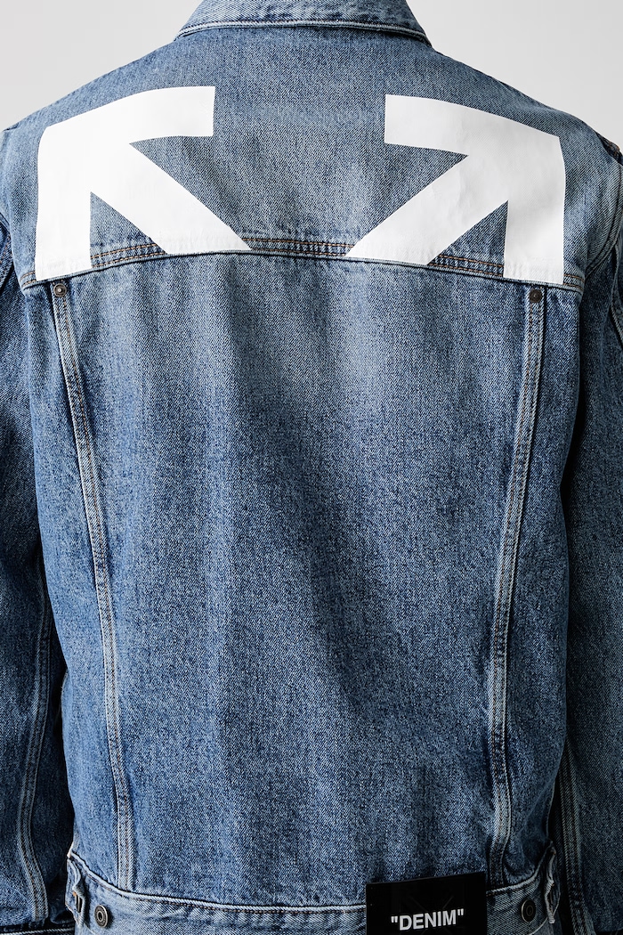 Off-White Half Arrow kurtka jeansowa męska 44MYE09QS26D002400 niebieski