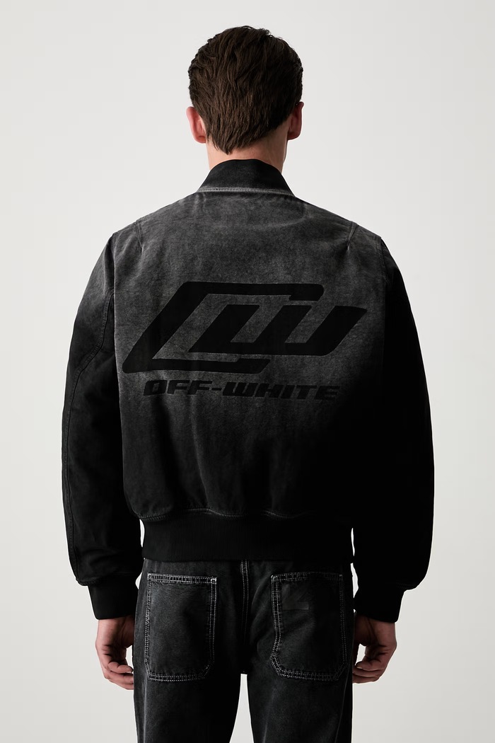 Дрехи Off-White яке бомбър от памук мъжко 44XEH05OS26F001001 сив