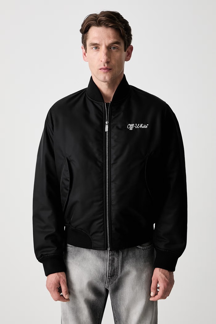 Oblečení Off-White Script bomber pánský 44MEH05EC9F0021001 černá