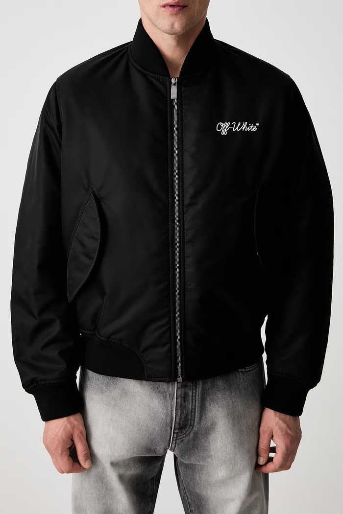 Off-White Script bomber pánský černá 44MEH05EC9F0021001