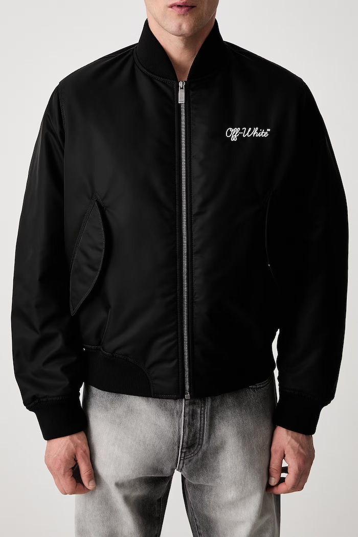 Off-White Script bomber pánský černá 44MEH05EC9F0021001