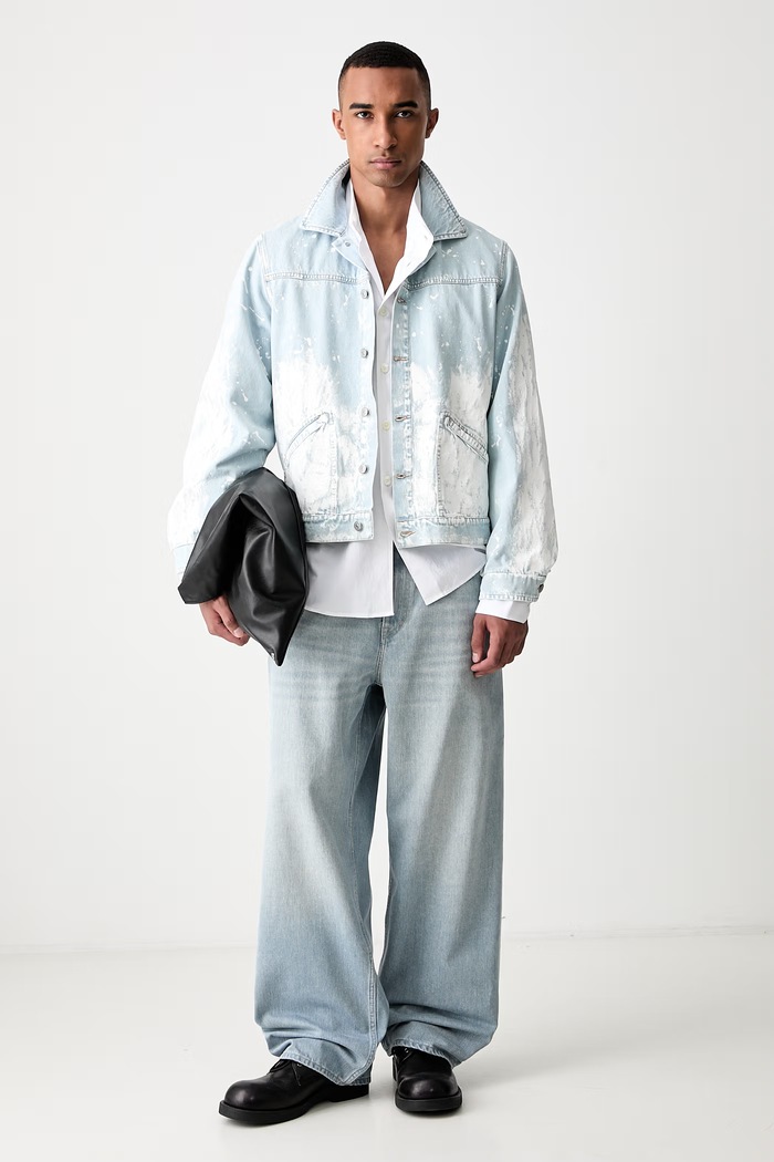MM6 Maison Margiela kurtka jeansowa męska SH2AM0065.M30055 niebieski SS26