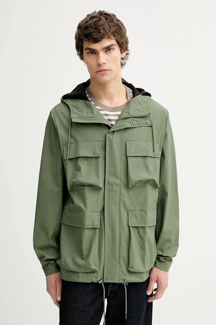 Nepremokavá bunda Rains 12210 Pocket Jacket W3 zelená 12210.145