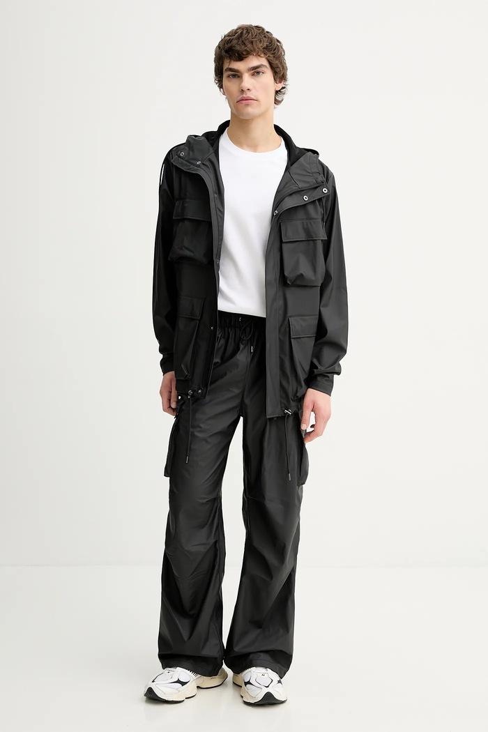 Nepremokavá bunda Rains 12210 Pocket Jacket W3 12210.01 čierna SS26