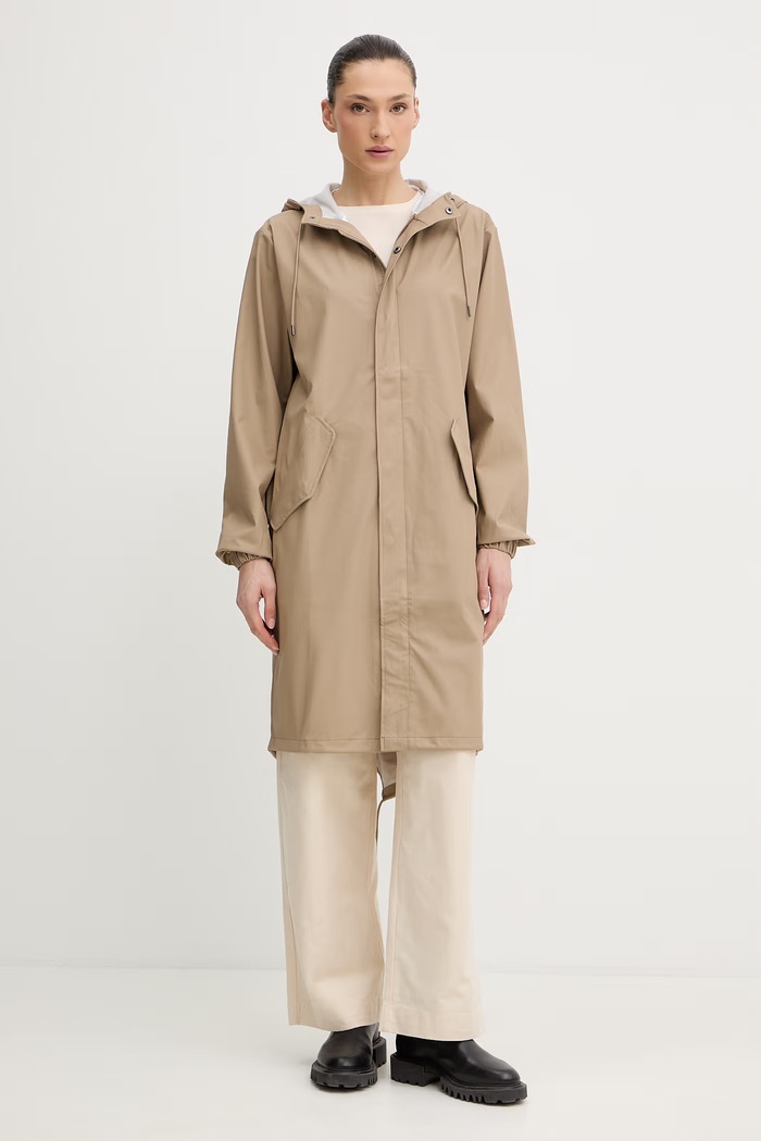Rains nepromokavá bunda 18140 Fishtail Parka W3 béžová 18140.133