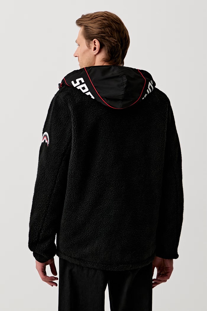 Odzież Sprayground anorak polarowy SP137D czarny