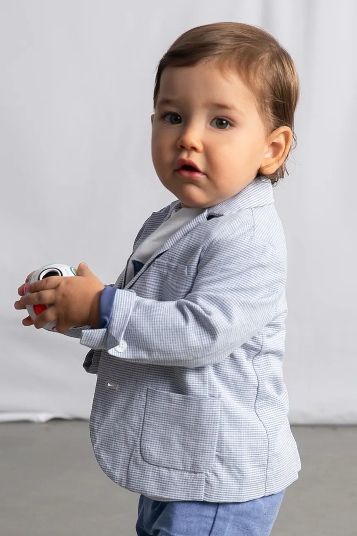 Дитячий піджак з домішкою льону Mayoral тканина блакитний 1404.3A.Baby.PPY2