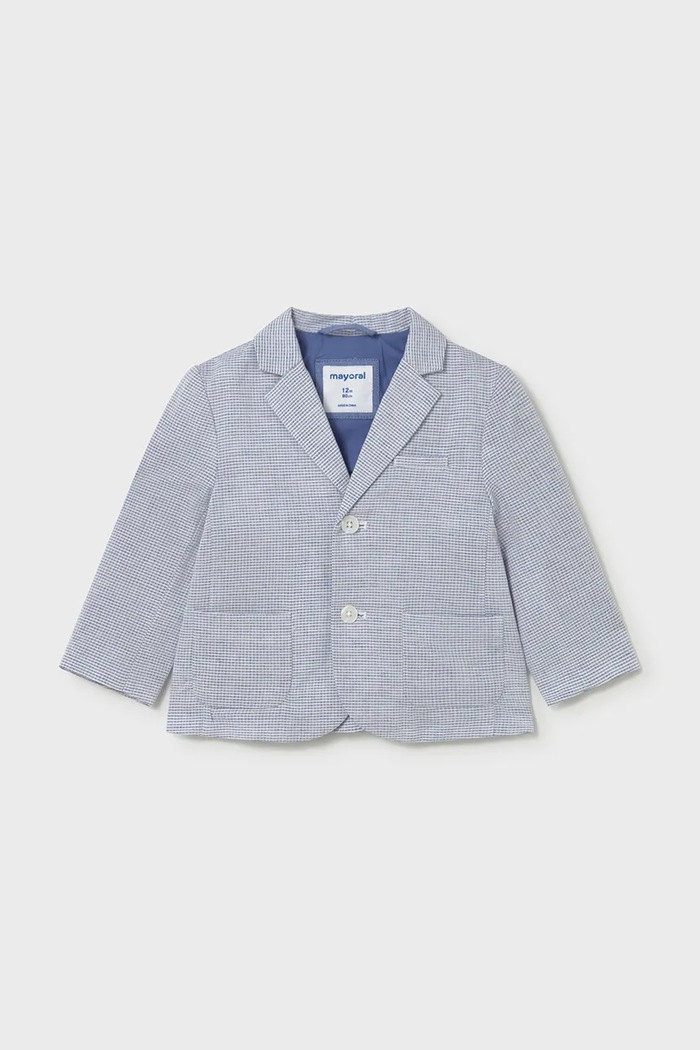 Дитячий піджак з домішкою льону Mayoral 1404.3A.Baby.PPY2 блакитний SS26