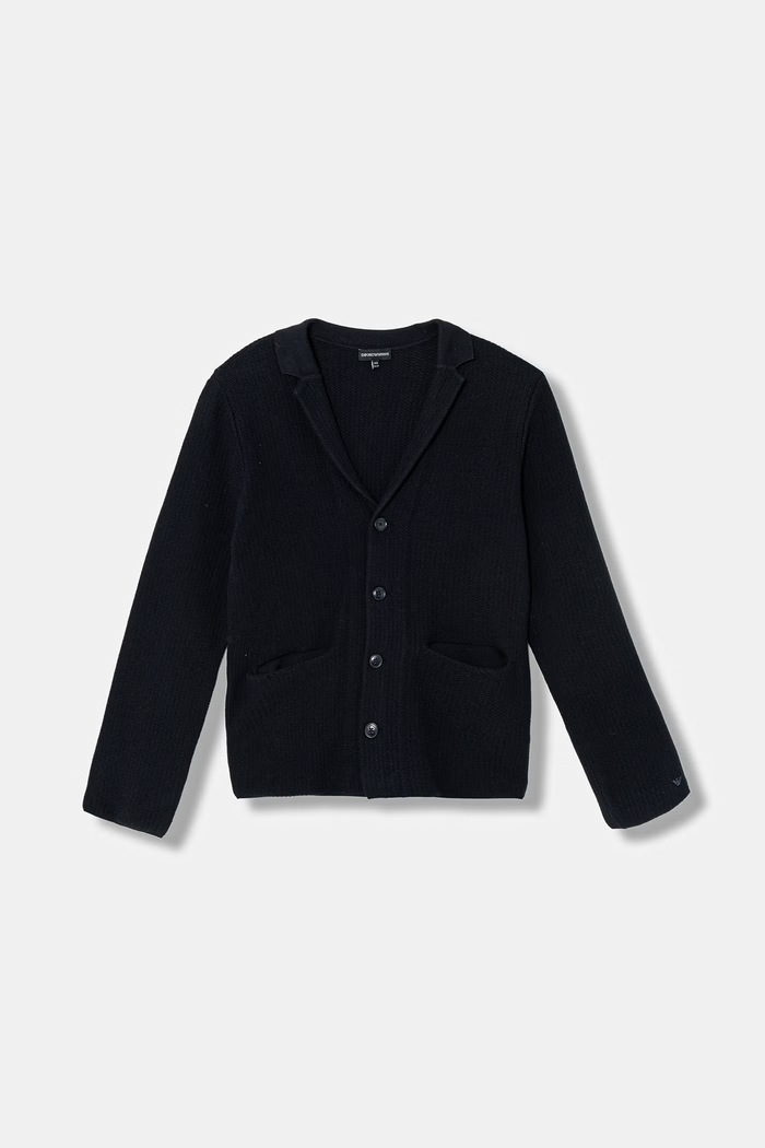 Emporio Armani kardigan dziecięcy EB001215.AF23408 granatowy SS26