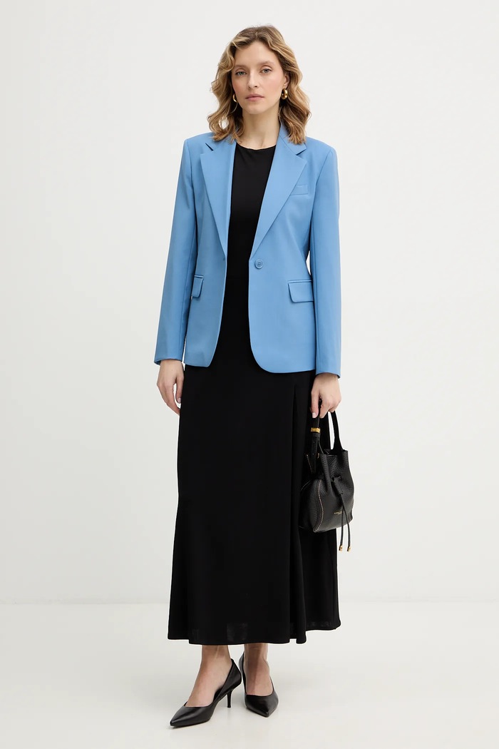Vlnené sako Weekend Max Mara LAMINE 2615041071600 modrá SS26