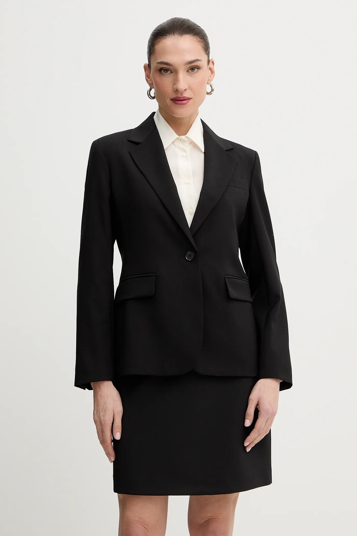 Weekend Max Mara marynarka wełniana LAMINE tkanina czarny 2615041071600