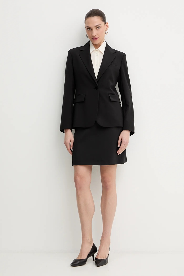 Weekend Max Mara marynarka wełniana LAMINE 2615041071600 czarny SS26