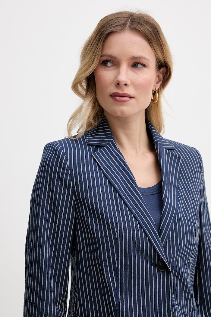 Weekend Max Mara jednoredni sako za žene s pamukom ALETTA mornarsko plava 2615041052600