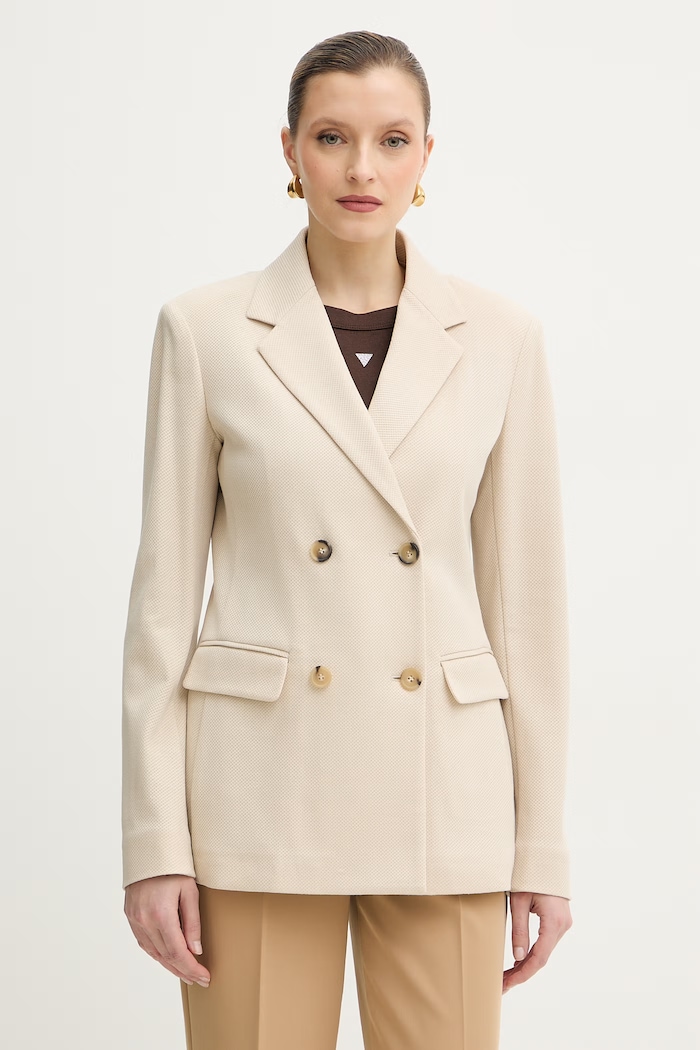 MM by Max Mara sacou din bumbac ROTONDO necaptusit bej 2616911097600