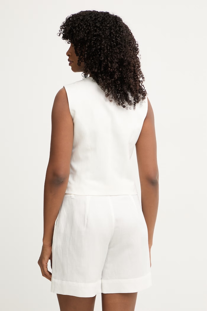Odzież Marciano by Guess kamizelka jednorzędowa damska z dodatkiem lnu JANE G6GH26.W2218 biały