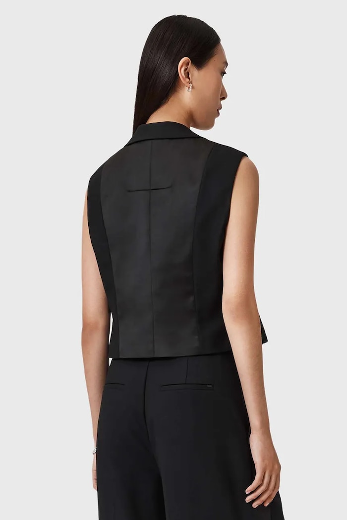 AllSaints vestă din amestec de lână W053QD negru SS26