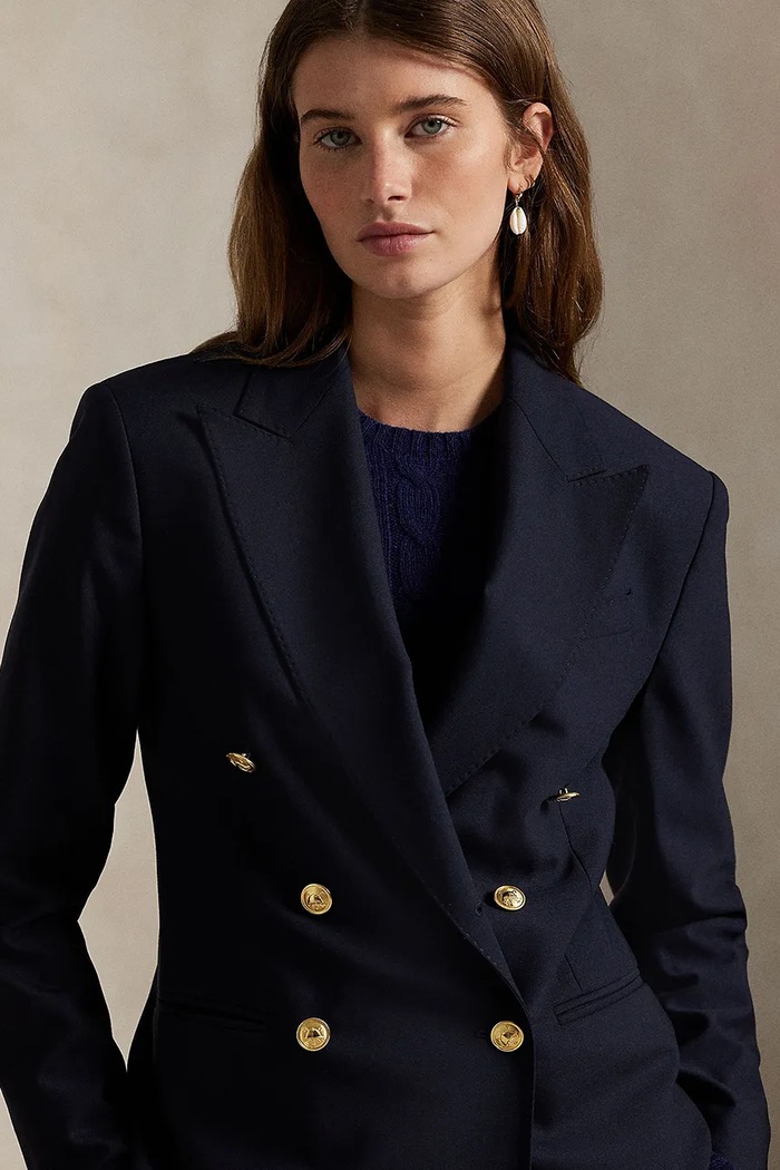 Sako s přídavkem vlny Polo Ralph Lauren námořnická modř 211952571