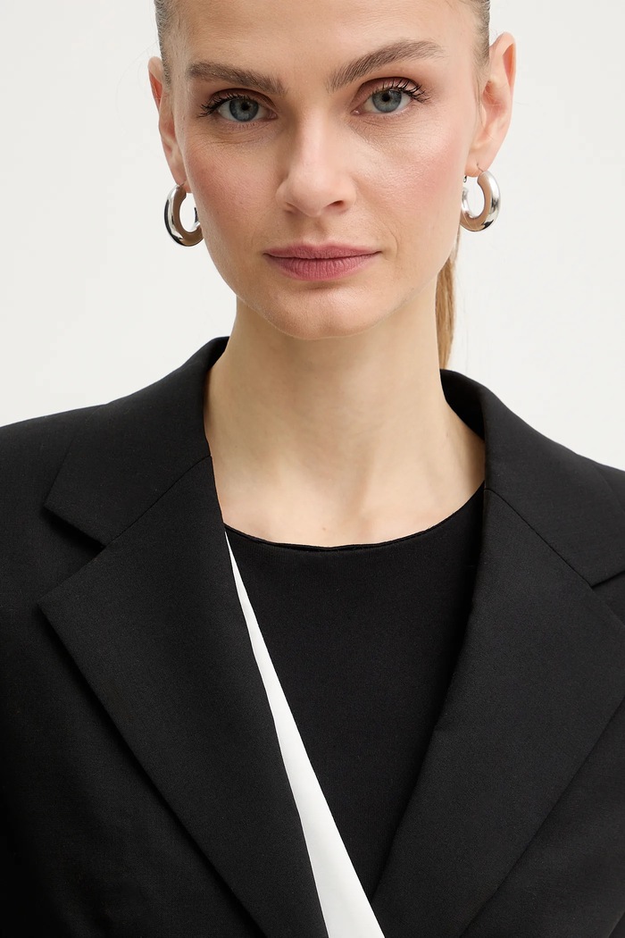 Bunda s prímesou vlny Karl Lagerfeld BW ESSENTIAL čierna B1W14006