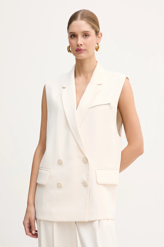 Prsluk Armani Exchange bez uzorka bež XW001823.AF16125