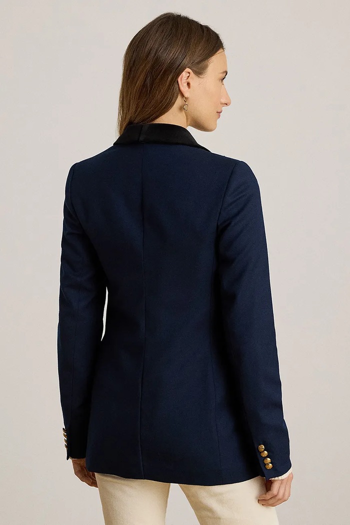 Vlnené sako Lauren Ralph Lauren 200P03499 tmavomodrá SS26