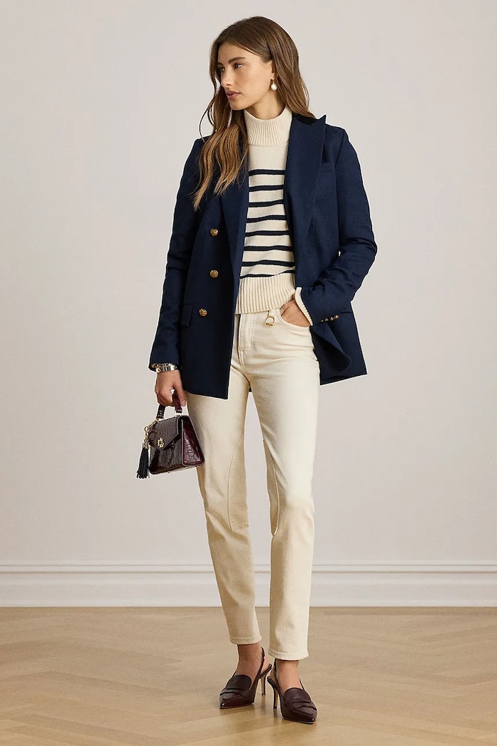 Oblečenie Vlnené sako Lauren Ralph Lauren 200P03499 tmavomodrá
