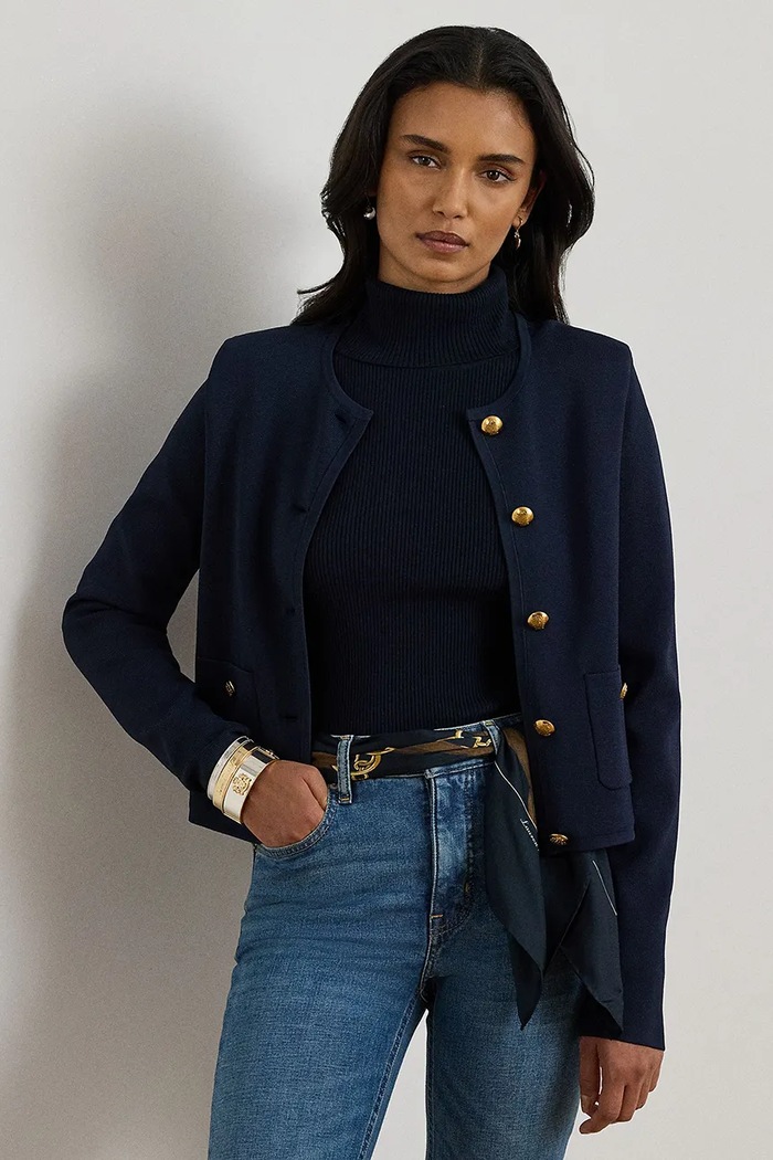 Lauren Ralph Lauren zakó szövet sötétkék 200P03460