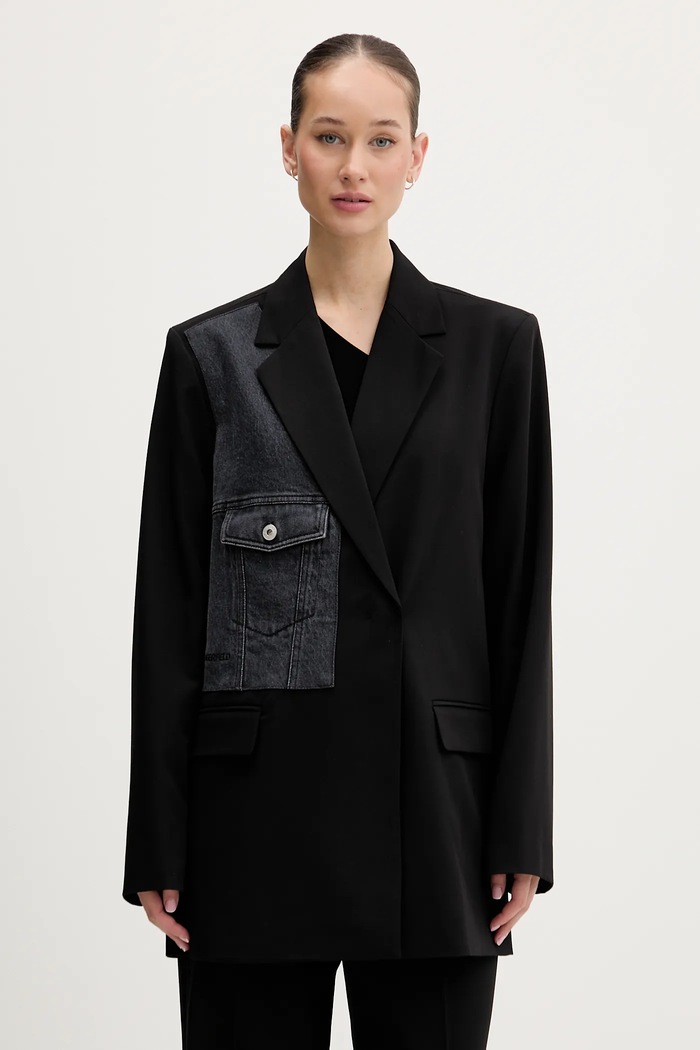 Sako Karl Lagerfeld Jeans nášivka čierna B1W14026