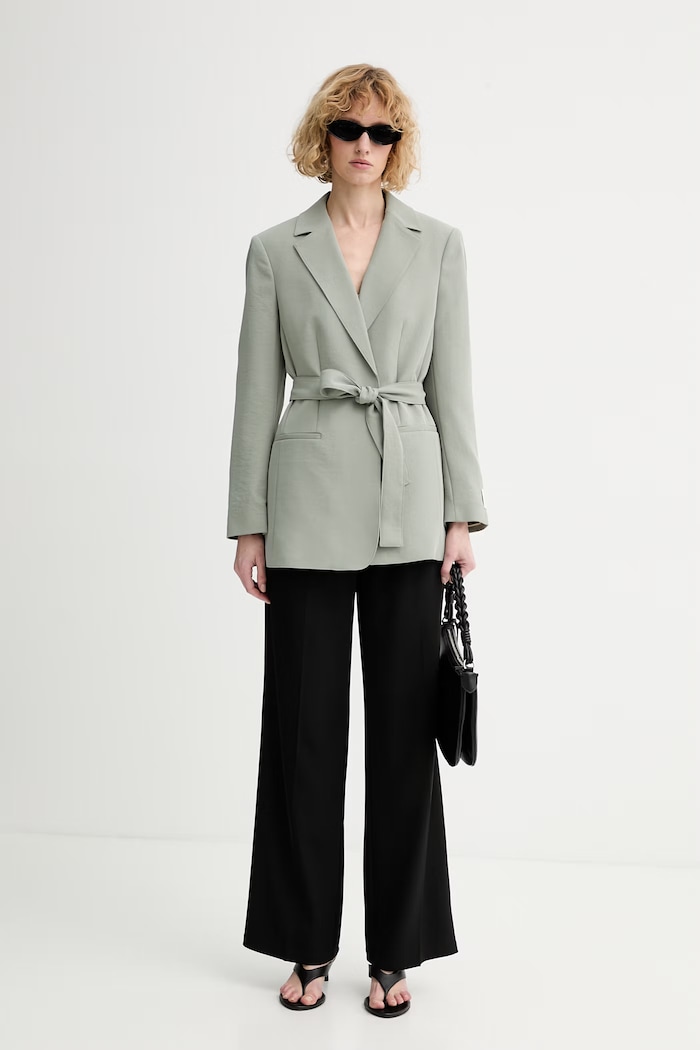 Calvin Klein marynarka damska LV044F405G zielony SS26