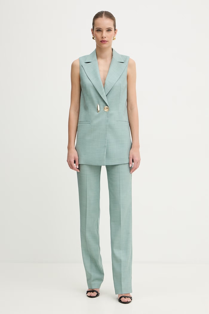 Simona Corsellini gilet monopetto da donna P26CPGL00101 turchese SS26