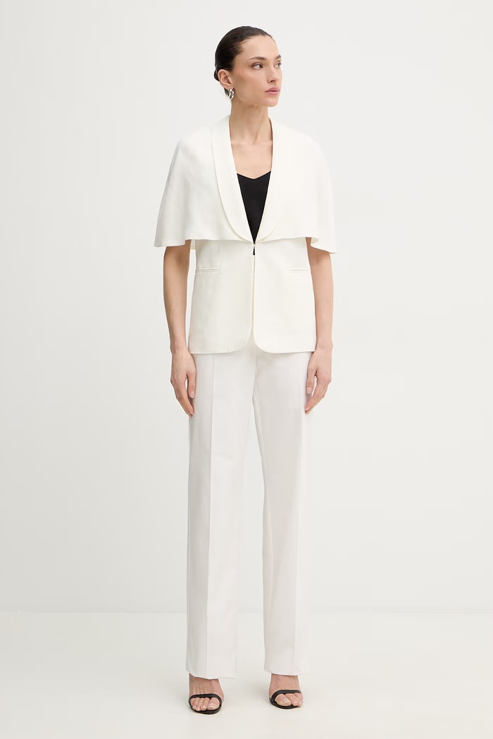 Bunda zo zmesi ľanu Twinset 261TP2450 béžová SS26