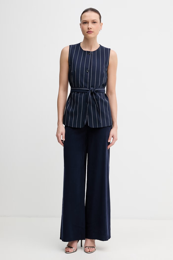United Colors of Benetton vestă pentru femei 26Q2DJ015 bleumarin SS26