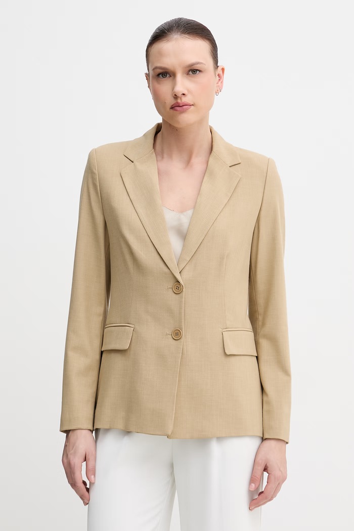United Colors of Benetton marynarka jednorzędowa damska z wiskozy beżowy 2962DW02W