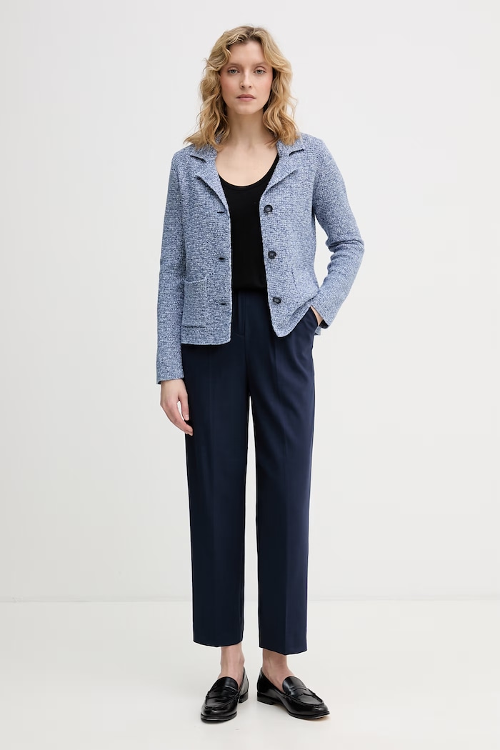 United Colors of Benetton sacou cu un singur rând de nasturi pentru femei, din bumbac 1TWSD605I albastru SS26