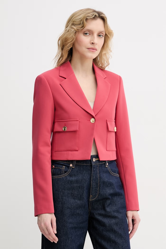 United Colors of Benetton jednoradové sako dámske červená 243XDW03M