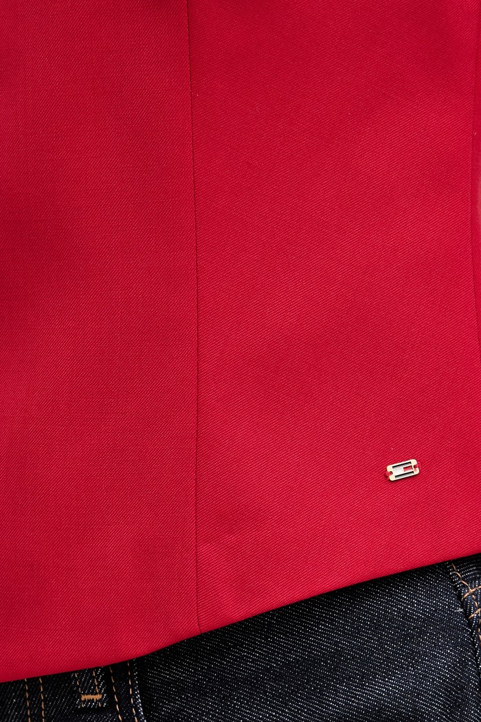 Tommy Hilfiger vestă cu un singur rând de nasturi pentru femei, cu amestec de lână WW0WW48882 rosu