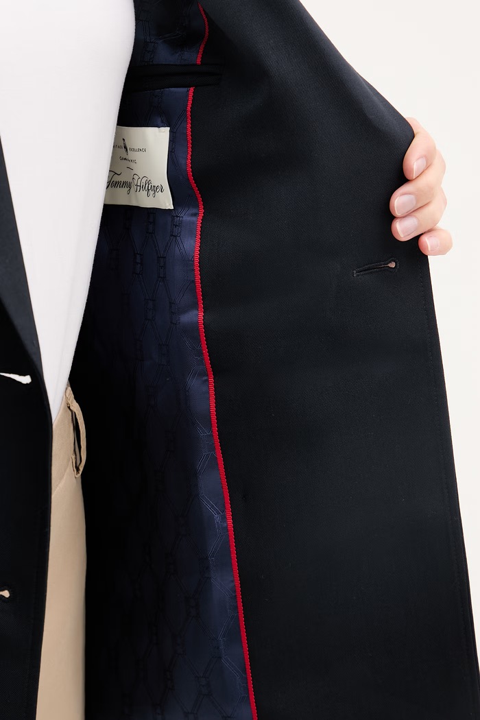 Tommy Hilfiger marynarka dwurzędowa damska z dodatkiem wełny WW0WW50784