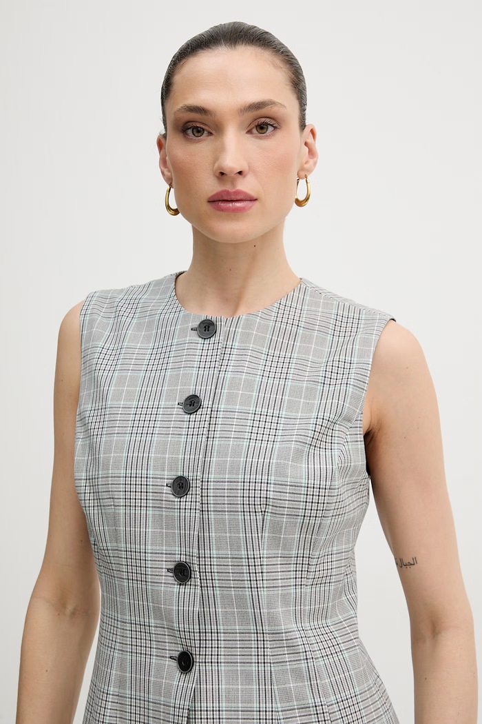Guess μονόπετο γιλέκο Γυναικεία CARLA γκρί W6GN10.W2139
